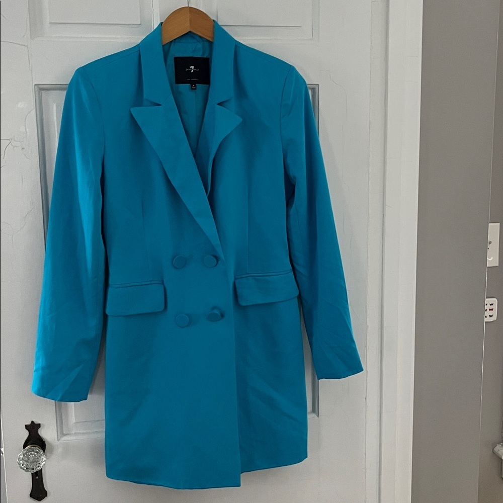 7FAM double breasted blazer/dress, bright blue, size S